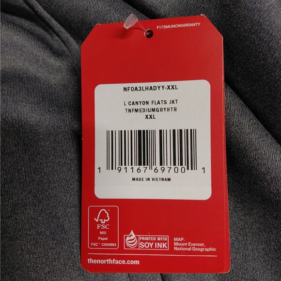 The North Face Womens Jacket XXL Gray Canyon Flats Fleece Full Zip Active NWT - Picture 8 of 11